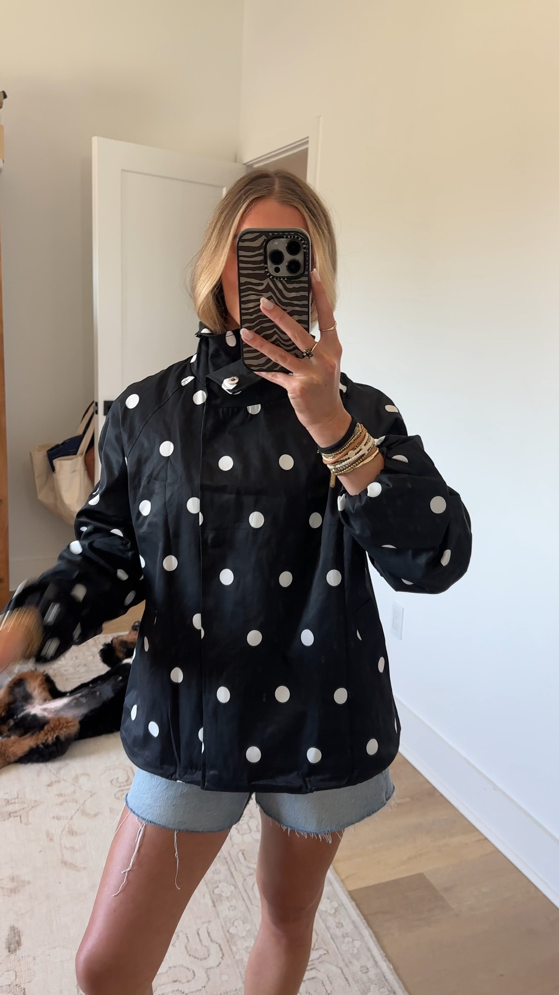 Amazon size small Women's Polka Dot Bomber Jacket Stand Collar Snap Button Coat Outwear
Funnel Neck, Long Sleeve, Elastic Cuffs and Hem, Relaxed Fit, Side Pockets, Lightweight Casual Jacket for Spring and Fall

#LTKootd #LTKSaleAlert #LTKdayinmylife