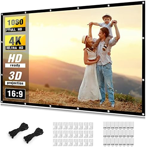 Projector Screen 120 inch, Taotique 4K Movie Projector Screen 16:9 HD Foldable and Portable Anti-... | Amazon (US)