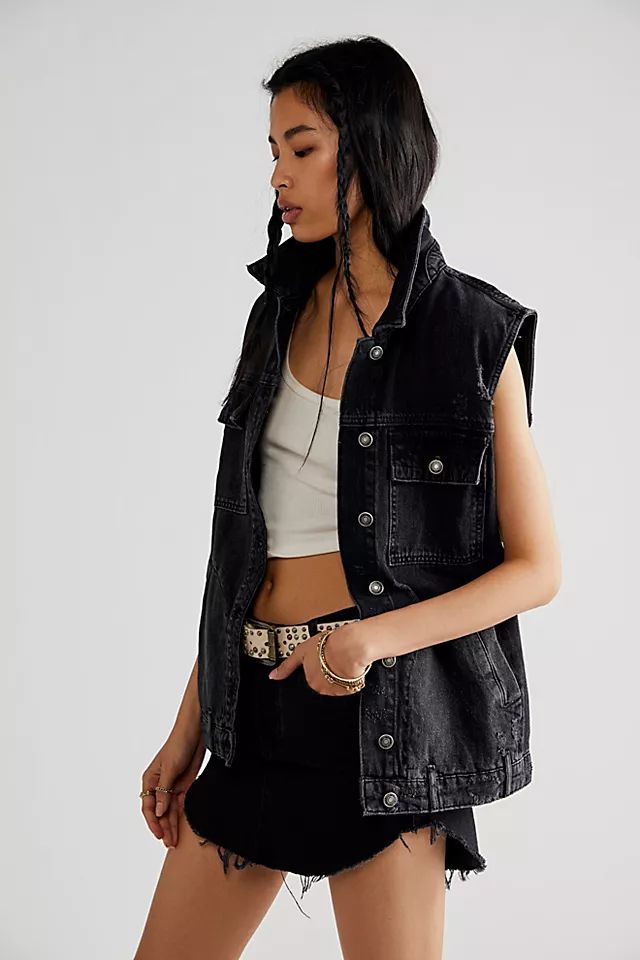 Lola Slouchy Denim Vest | Free People (Global - UK&FR Excluded)