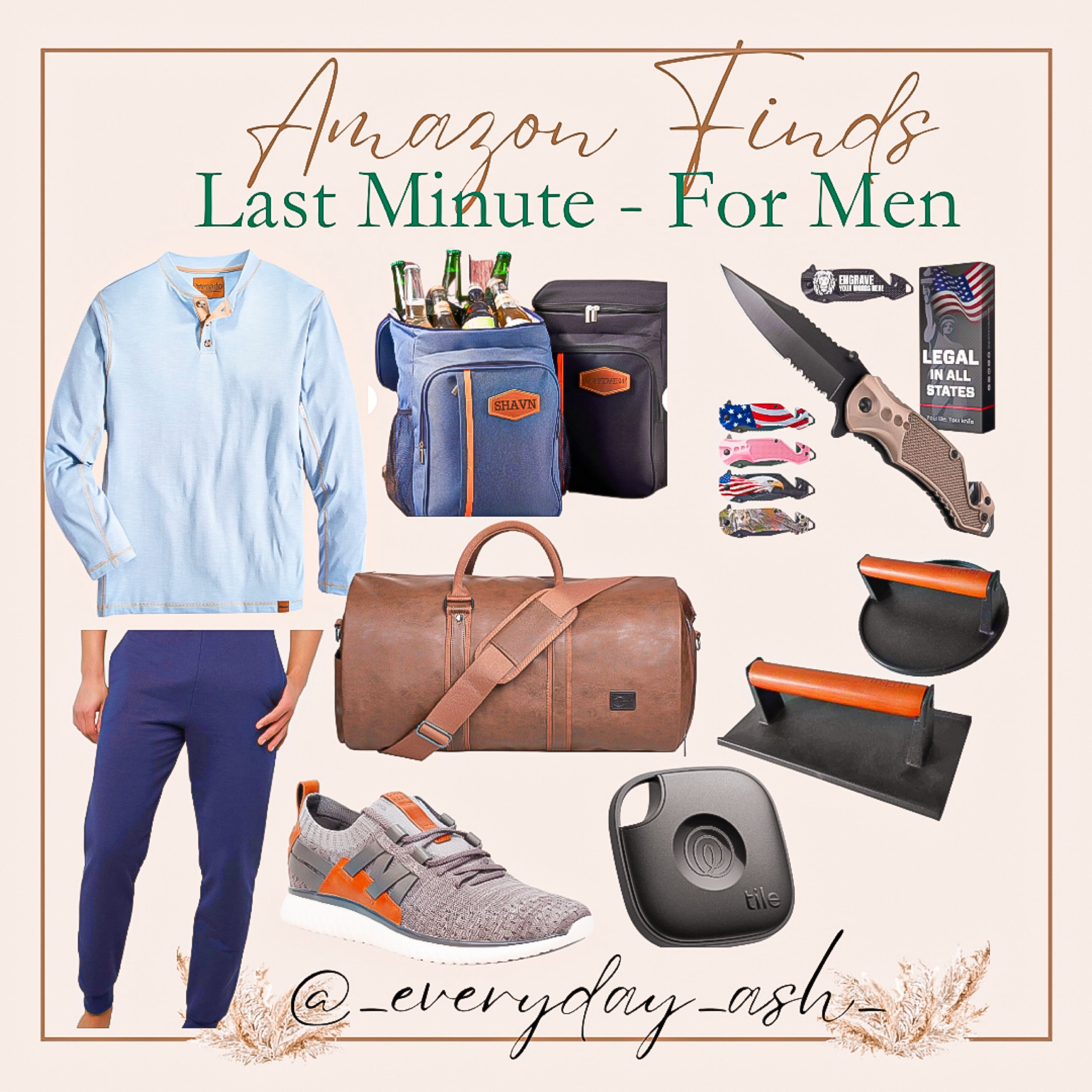 Last minute gifts for men 🎄🎁

Henley shirt, blue long sleeve, men’s fashion, men’s joggers, weekend bag, leather travel bag, men’s beer backpack, men’s sneakers, tile , men’s stocking stuffers, key finder, burger press, grill press, utility knife 

#LTKGiftGuide #LTKHoliday #LTKMens