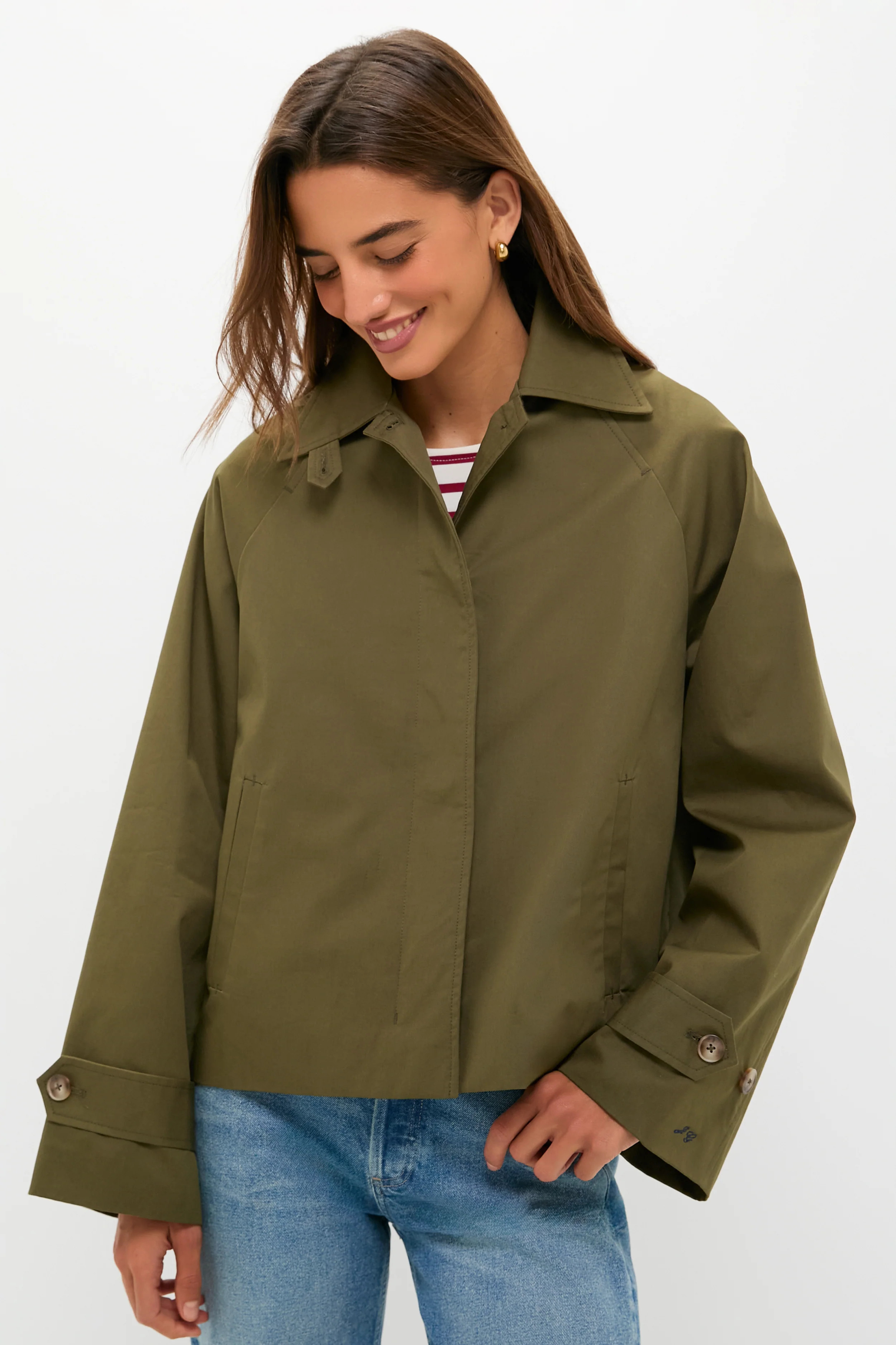 Olive Drew Short Trench Coat | Tuckernuck (US)