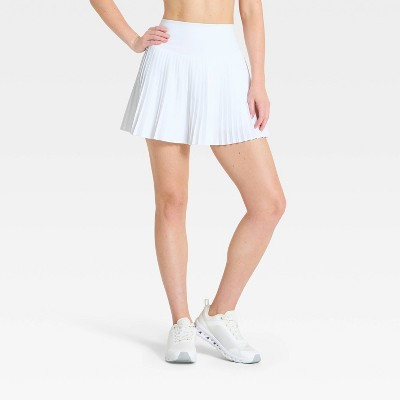 Women's Woven High-Rise Pleated Skort - All In Motion™ White S | Target