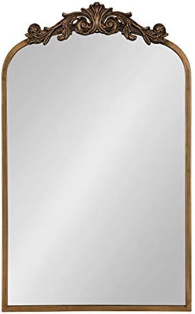 Kate and Laurel Arendahl Traditional Arch Mirror, 19" x 30.75", Gold, Baroque Inspired Wall Decor | Amazon (US)