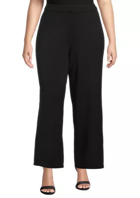 Anne Klein Women's Plus Size Knit Pants, Black, 0X | Belk