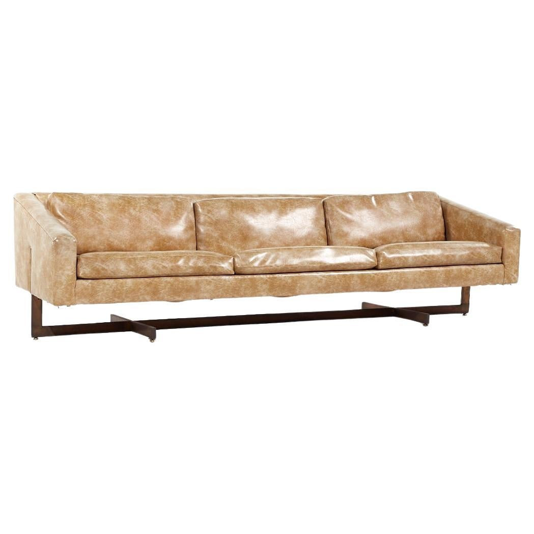 Metropolitan Mid Century Bronze Base Sofa | 1stDibs