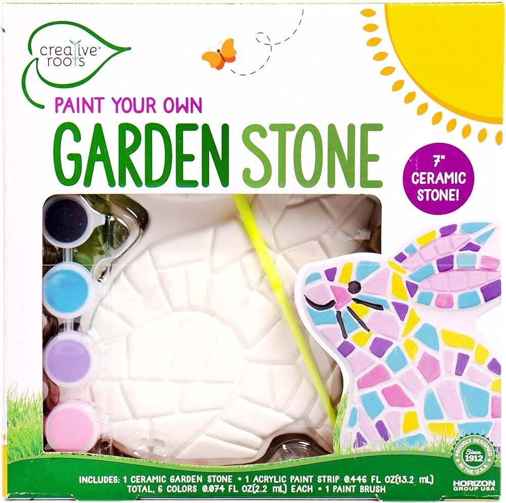 Creative Roots Paint Your Own Bunny Garden Stone, Craft Kits, Stepping Stones Kit for Kids, Ceram... | Amazon (US)