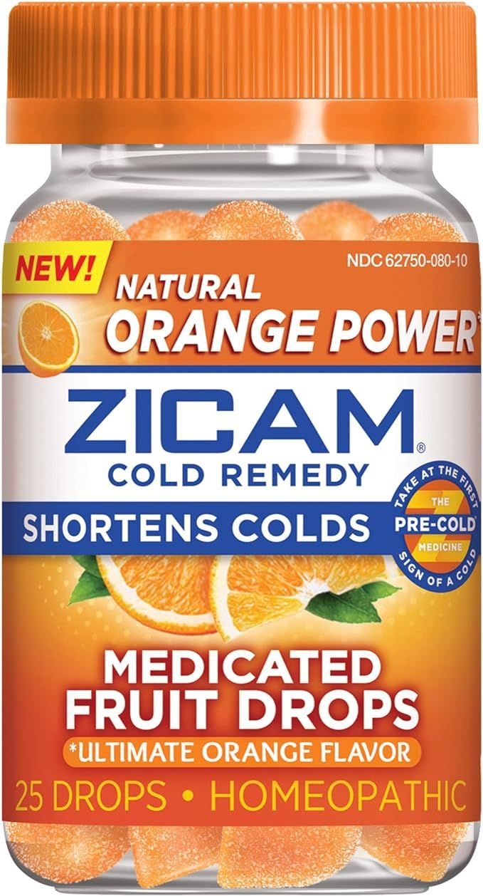 Zicam Cold Remedy Zinc Medicated Fruit Drops, Ultimate Orange, 25 Count (Pack of 1) | Amazon (US)