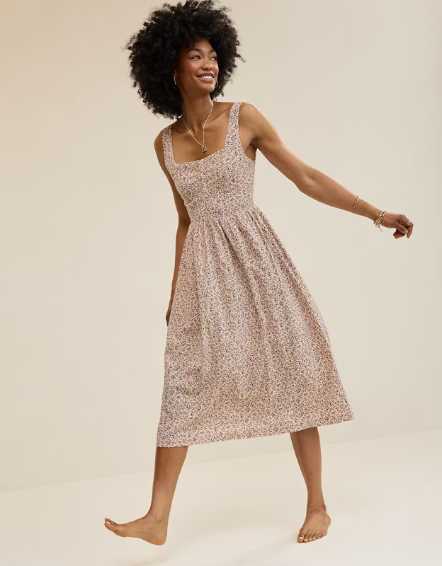 Aerie Denim Midi Dress | Aerie