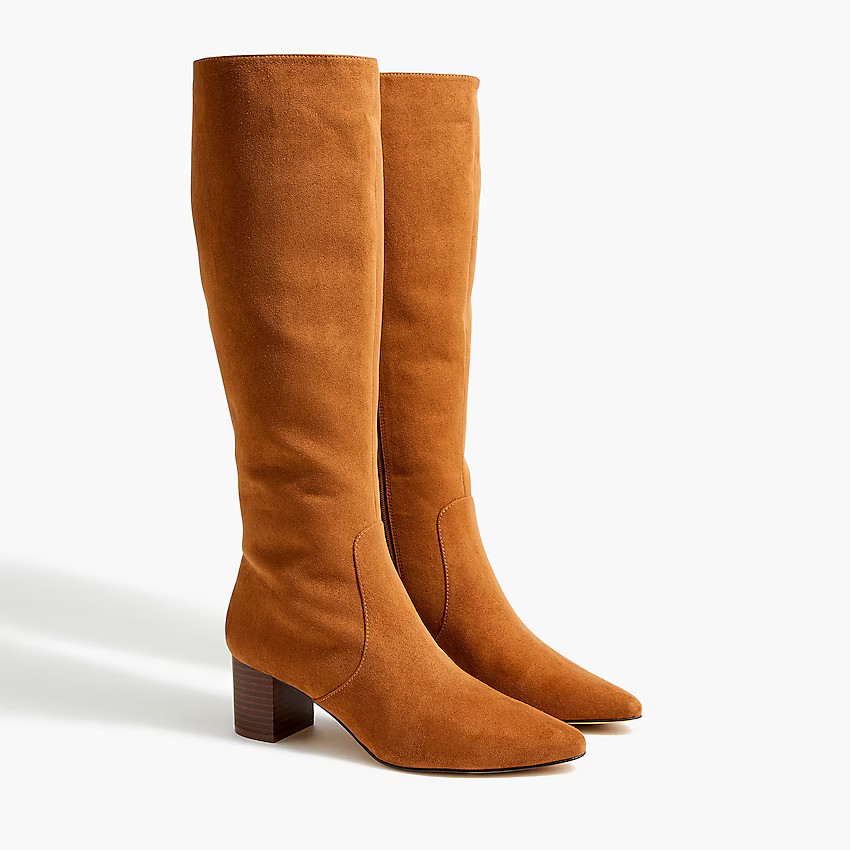 Sueded heeled knee-high boots | J.Crew Factory