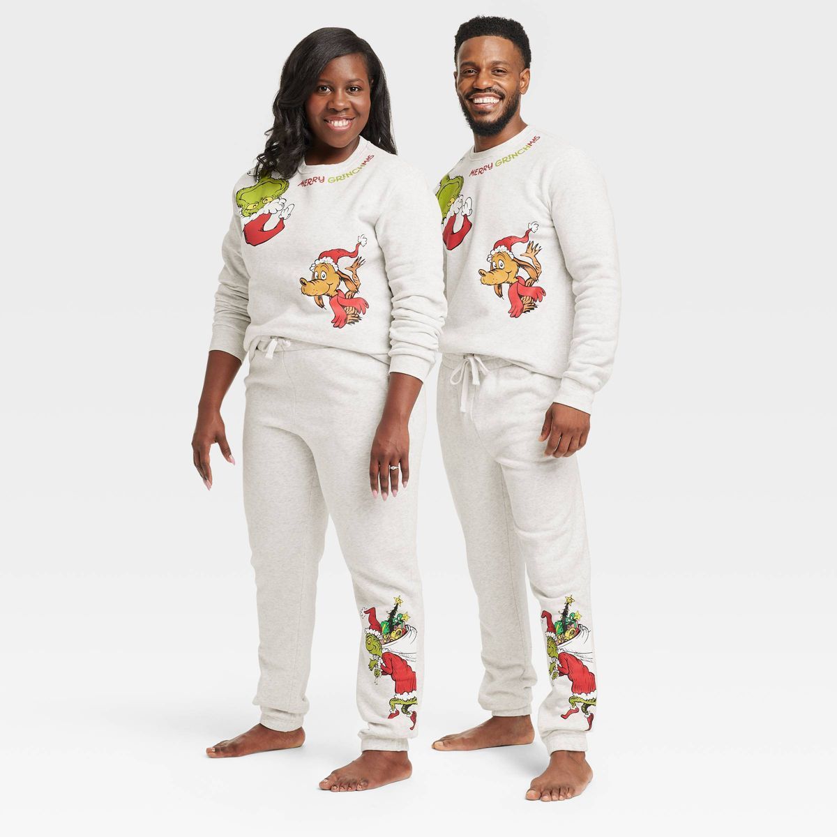 Adult's The Grinch Graphic Joggers - Oatmeal | Target