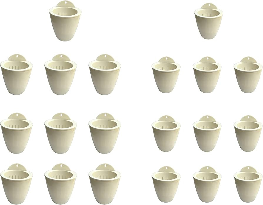 LaLaGreen Bundle- 5" x 10 Pack + 4" x 10 Pack White Self Watering Plastic Pots Wall Mounted Eco P... | Amazon (US)
