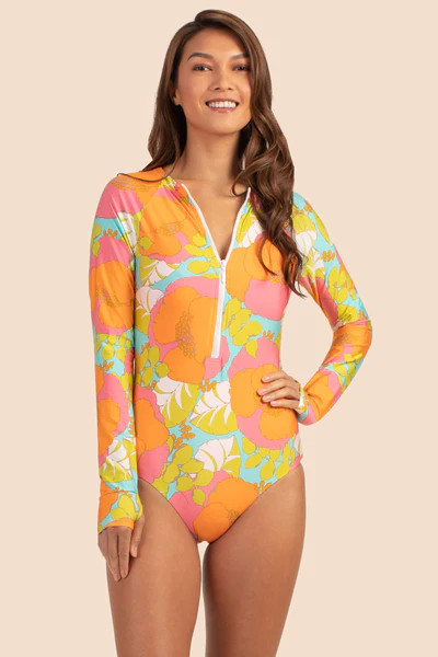 PLAYA DE FLOR ZIP FRONT PADDLESUIT | Trina Turk