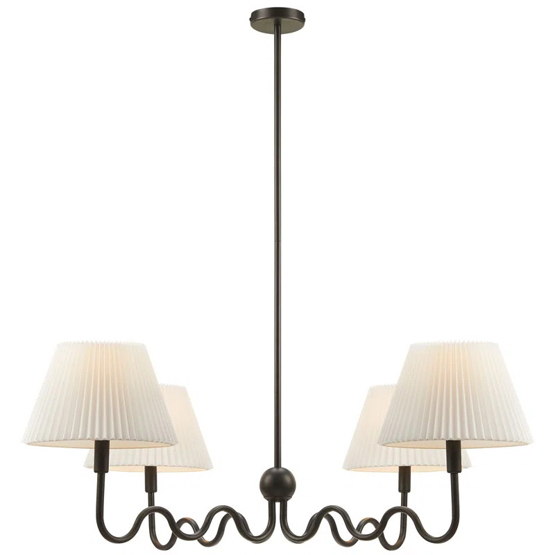 Wave Squiggle 4-Arm Pendant Light In Black | Wayfair North America