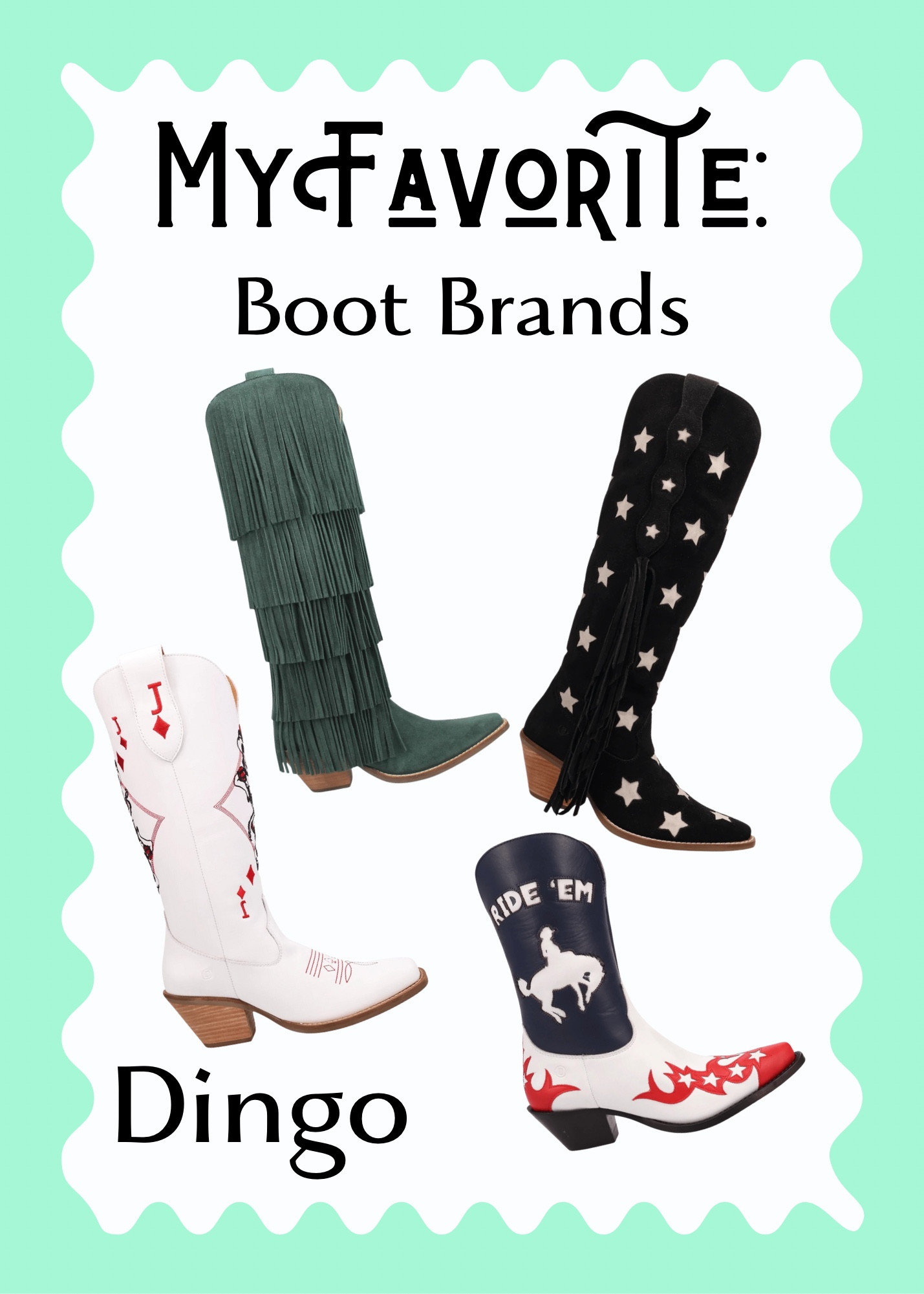 Dingo is the boot brand from which I own the most boots because their collections just tend to be so creative and fun and full of unique statement pieces. Plus for a product that fits quite well immediately and is going to hold up nicely over time it’s a great price. Sure there are other options out there that are cheaper, but they are lower and quality as well on the whole. I personally would not buy the really cheap ones and would absolutely go for something like these instead - especially because these will retain some resale value since they’re really fun and unique and they’re going to last more than just a few seasons.

#LTKStyleTip #LTKShoeCrush #LTKSeasonal