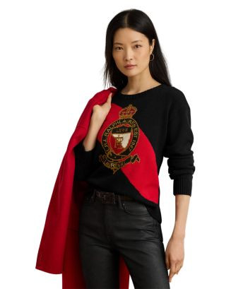 Color Blocked Crest Cotton Sweater | Bloomingdale's (US)