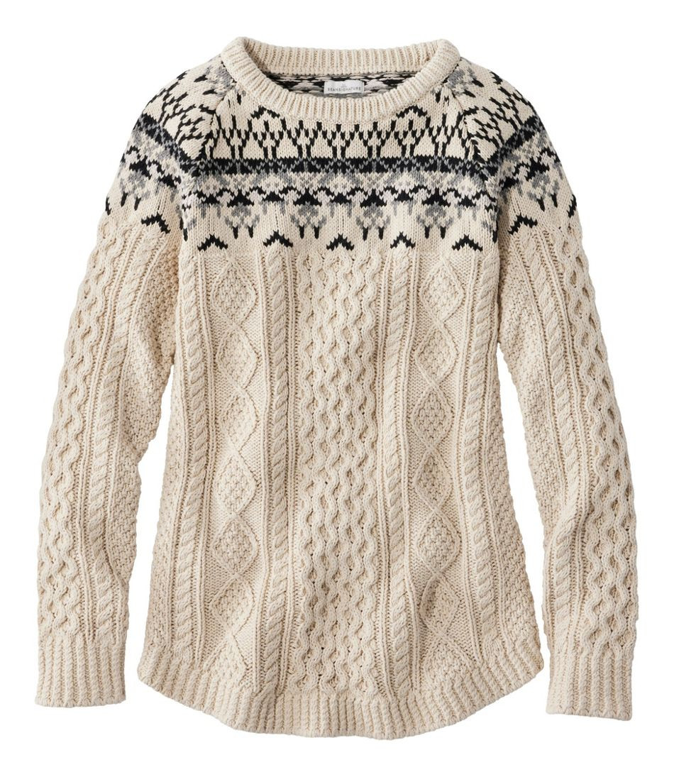 Women's Signature Cotton Fisherman Tunic Sweater, Fair Isle | L.L. Bean