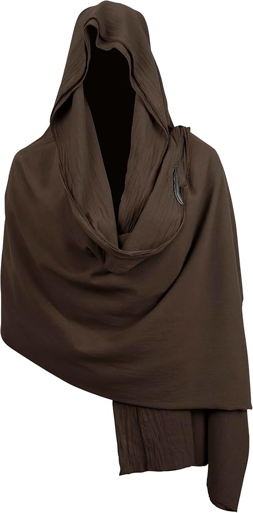 Men‘s Renaissance Head Scarf Hood Shawl Shaman Hooded Cloak Cowl Post Apocalyptic Cape Cosplay ... | Amazon (US)