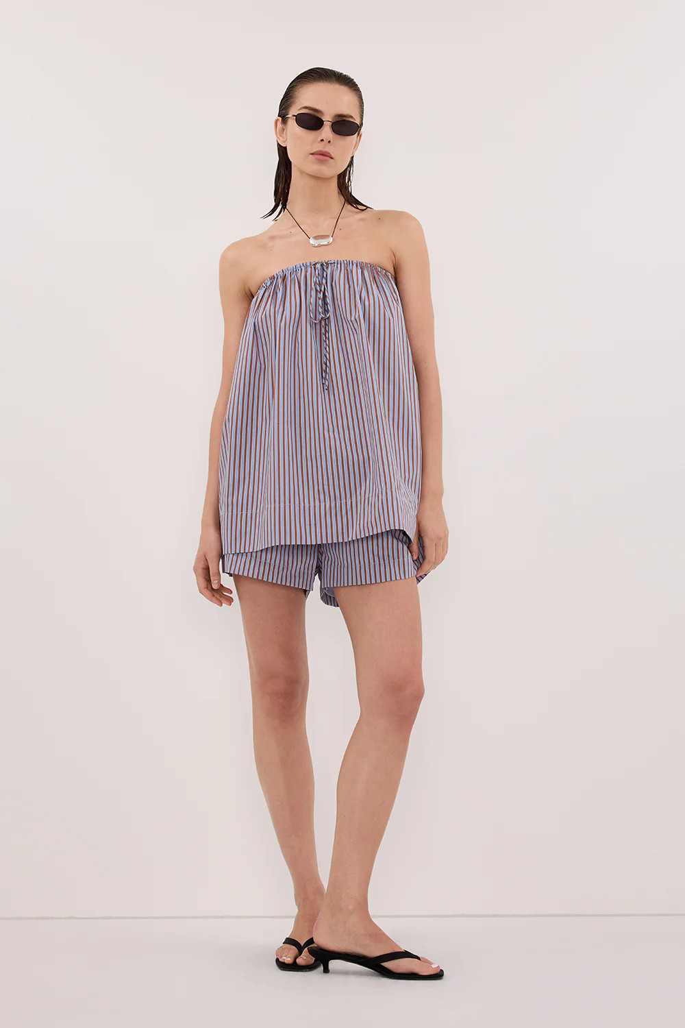 Harri Stripe Strapless Top | DISSH