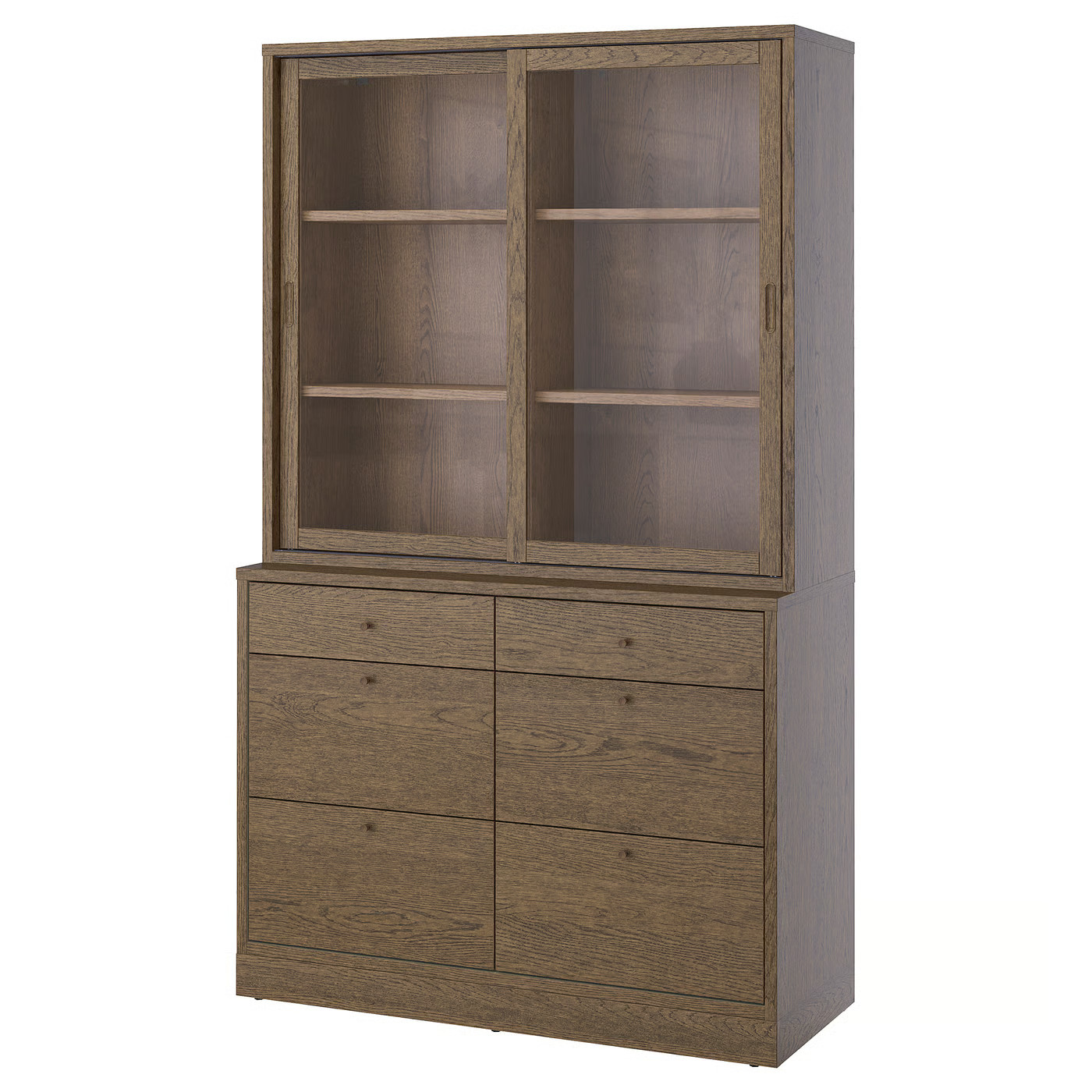 TONSTAD Storage combination with drawers, brown stained oak veneer/glass, 47 1/2x18 1/2x82 5/8 " | IKEA US