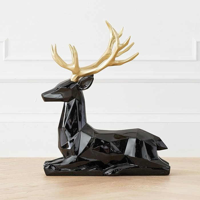 Z Gallerie Elegant Christmas Home Decorations, Festive Floor Decorations, Deer Statues,Black-Sitt... | Amazon (US)