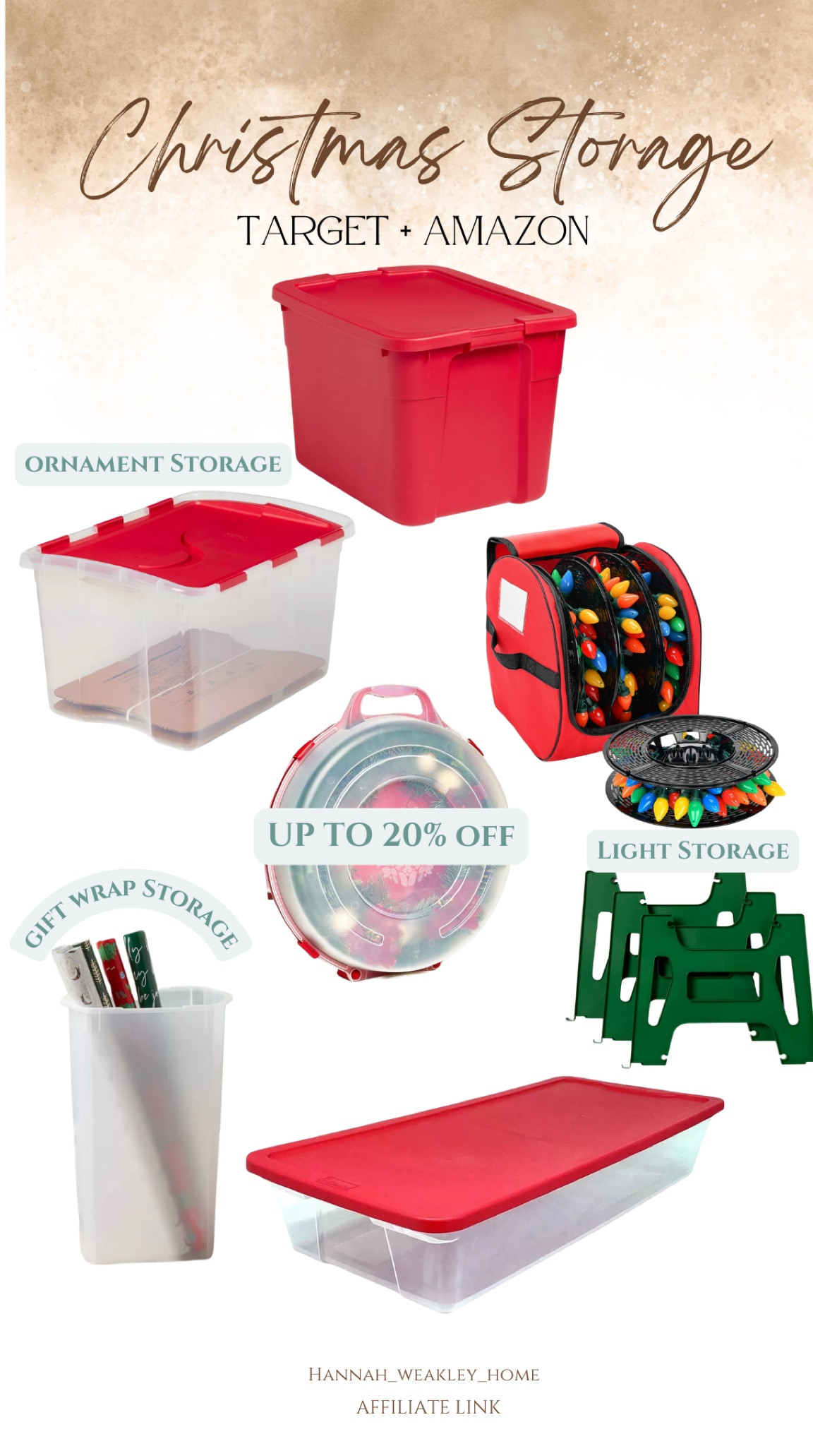 Holiday storage solutions || Christmas organization || ornament storage || gift wrap storage || wreath storage || clear organization || Target findTarg

#LTKHome #LTKHoliday #LTKFindsUnder50