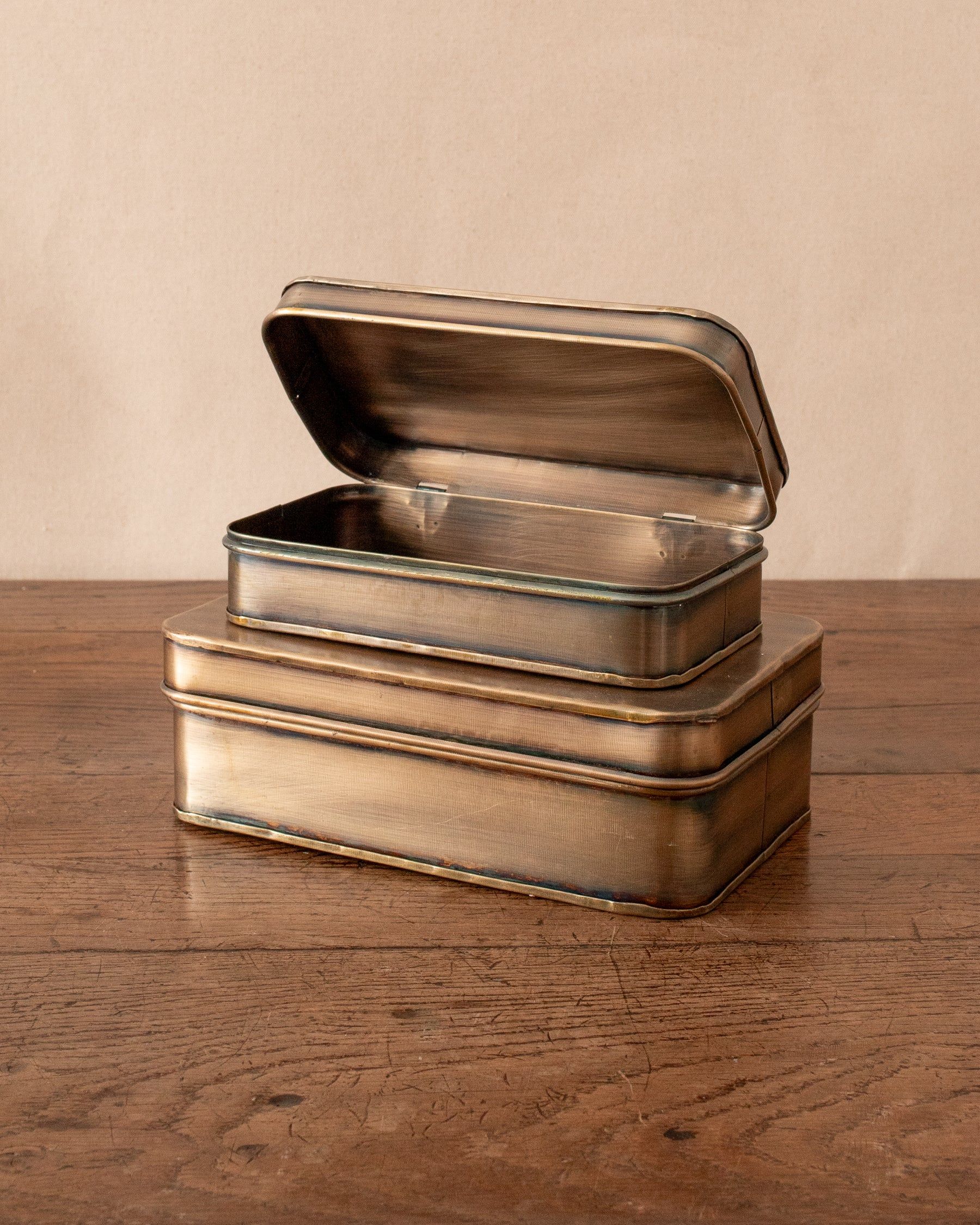Rectangle Brass Boxes (S/2) | The Vintage Rug Shop