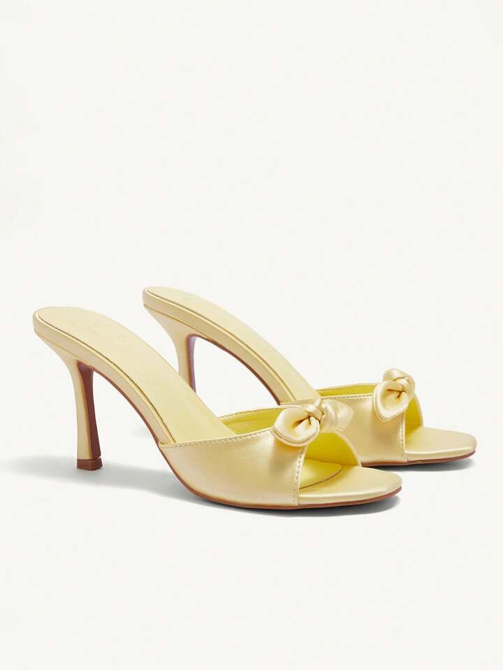 CUCCOO CHICEST Brown PU Women Pointy Toe High Heel Mule Sandals Spring Shoes Spring Break Easter ... | SHEIN