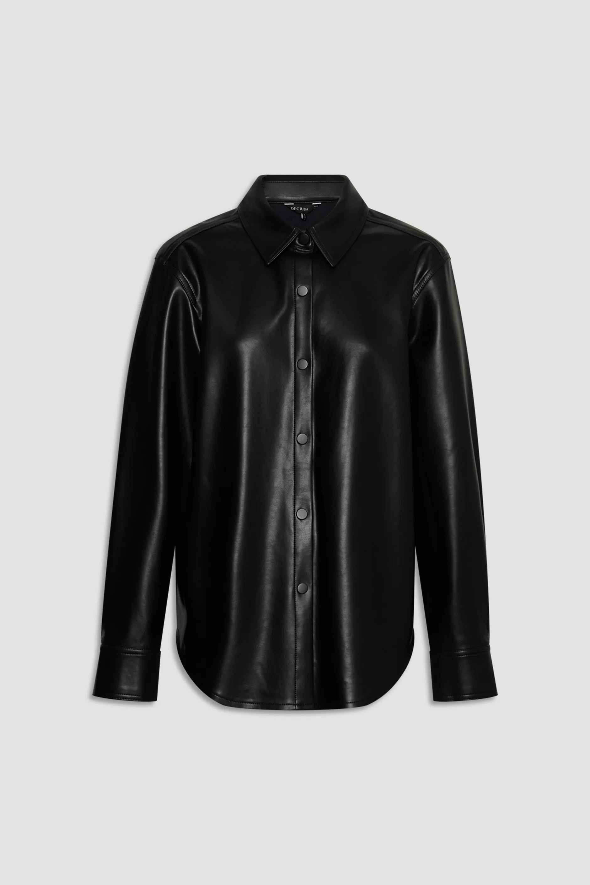 Jemma Faux Leather Shirt - Black | DECJUBA