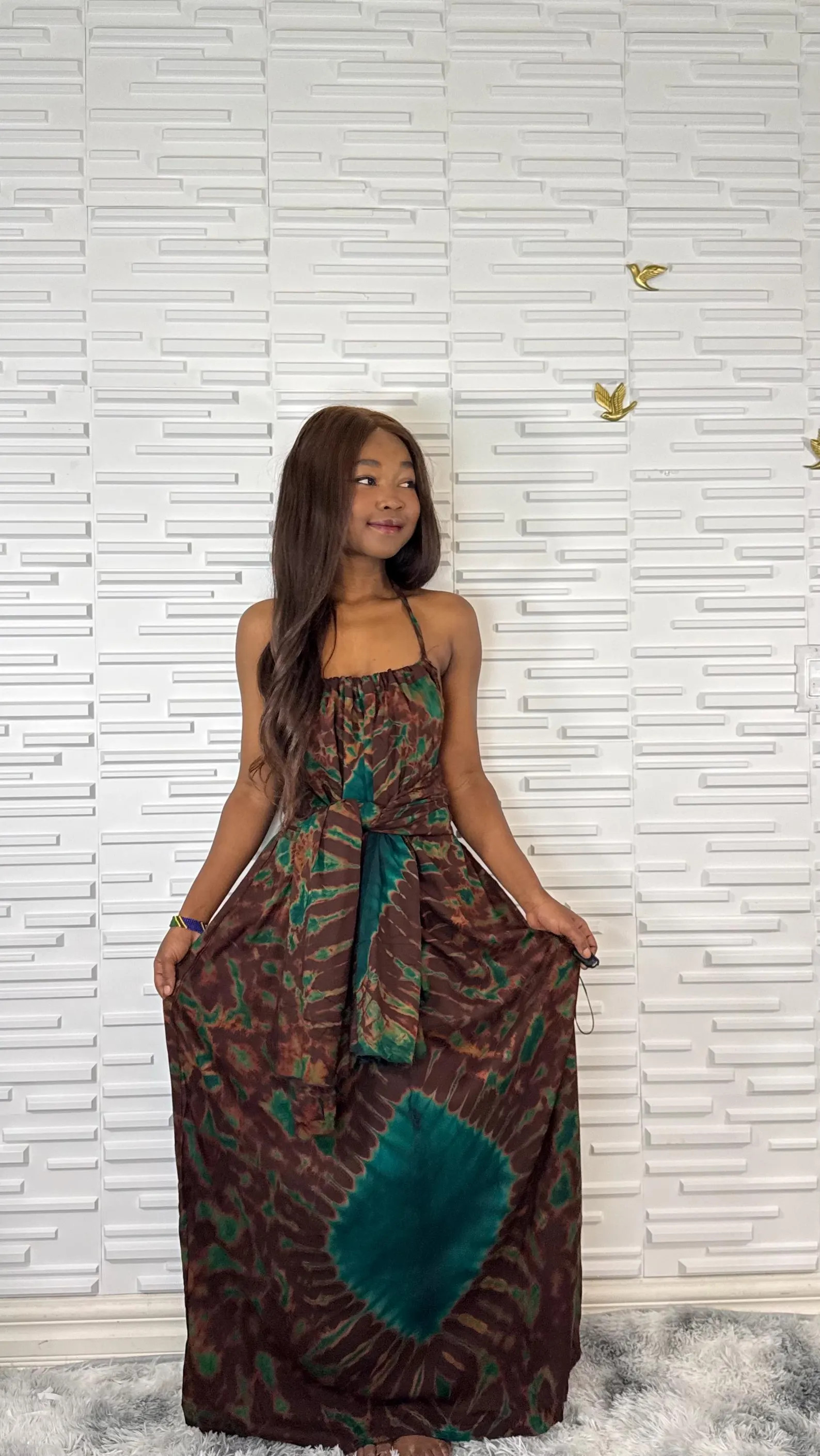 Backless Halter Maxi Dress with Wrap – Flowy Tie Dye Summer Vacation Outfit | Etsy (Global)