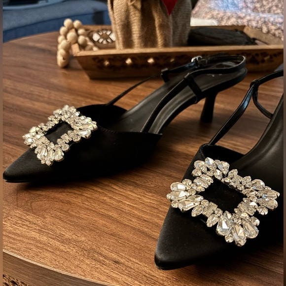 a new day Black Heels with Crystal Accents | Poshmark