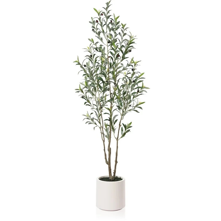 DR.Planzen Natural Look 72 in Olive Tree Artificial Trees in White Planter | Walmart (US)
