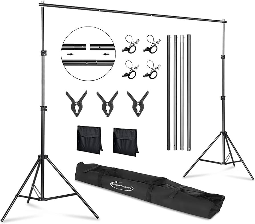 Backdrop Stand, 6.4ft x 10ft Adjustable Photo Background Stand with Carry Bag for Photography Pho... | Amazon (US)