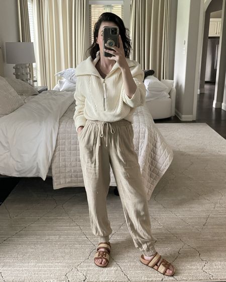 This outfit is perfect for travel and transitional into spring. 

Linen pants, joggers, sandals, summer outfits, travel outfits, Target fashion, Varley

#LTKstyletip #LTKGiftGuide #LTKVideo