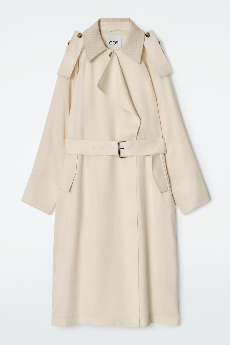 Knitted-Collar Trench Coat | COS (US)