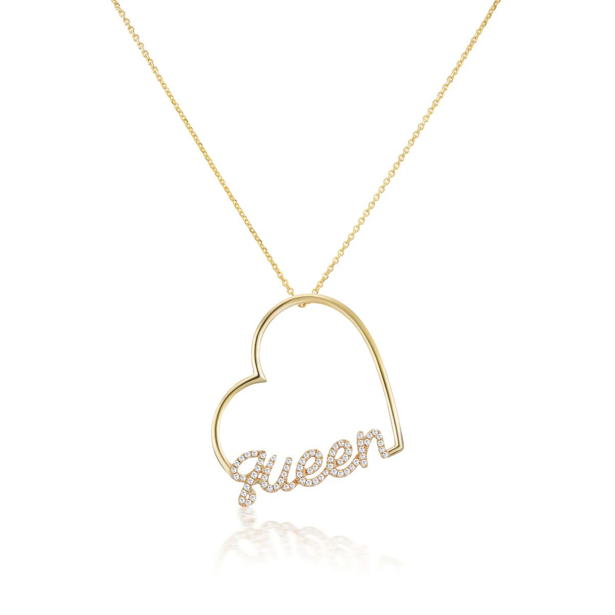 Diamond Heart "queen" Pendant in 10K Gold 1/5 CT. T.W. | Serena Williams Jewelry