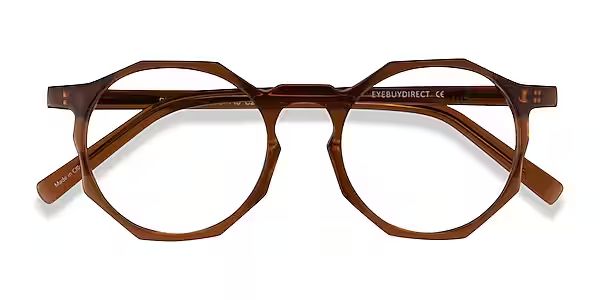 Primula Geometric Clear Brown Glasses for Women | Eyebuydirect | EyeBuyDirect.com