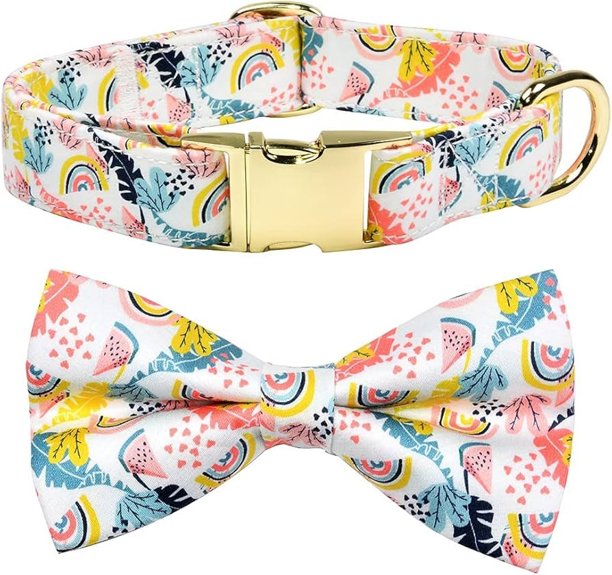 NestTimes Watermelon and Rainbow Dog Collar,Arrows,Mountains,Detachable Bowtie, Adjustable Collar... | Amazon (US)