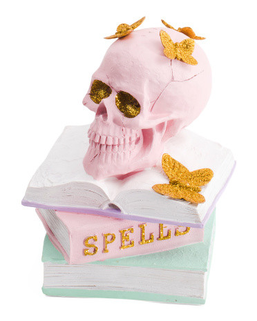 Led Stacked Spellbooks With Skull And Butterflies | TJ Maxx