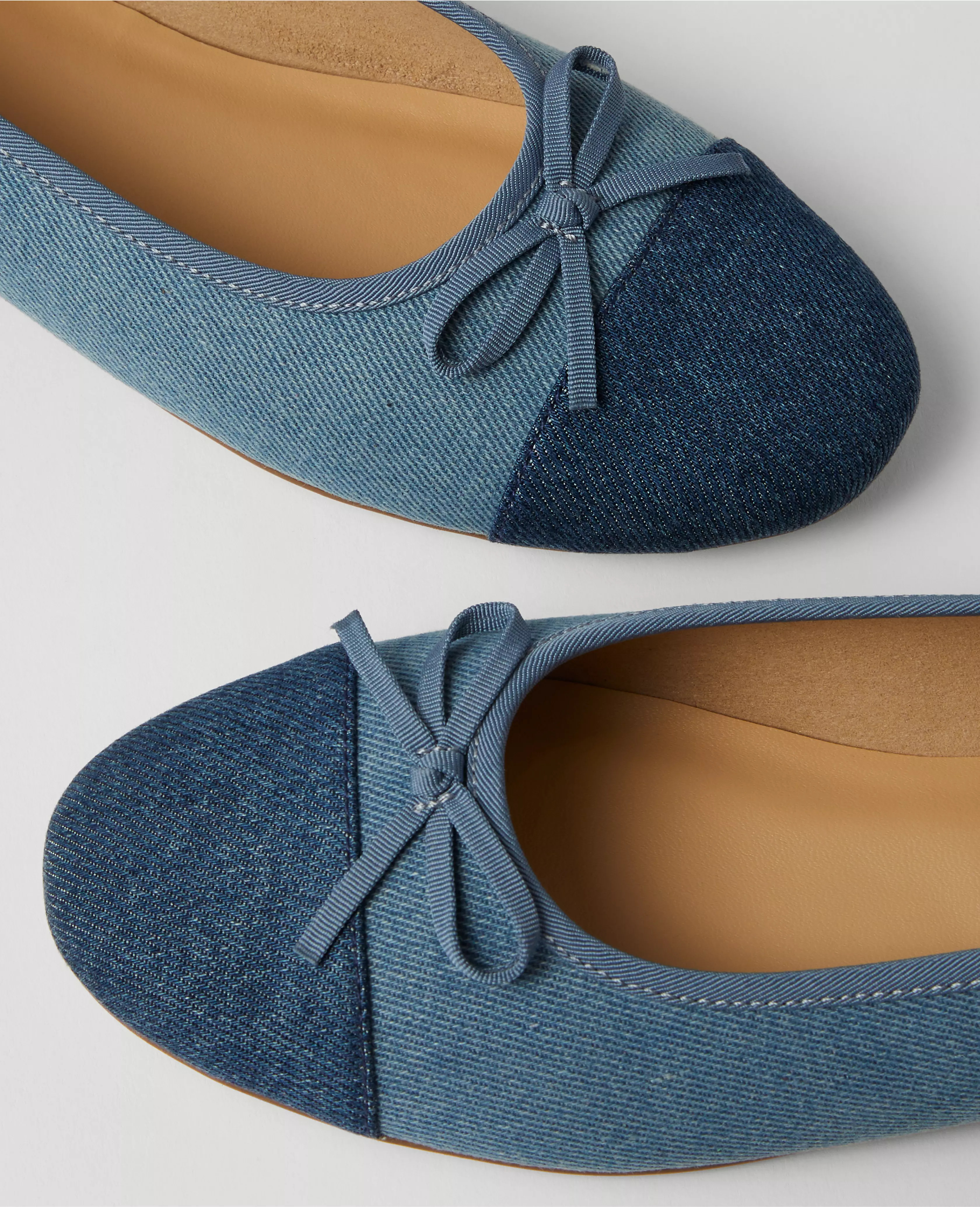 Weekend Collection Denim Cap Toe Ballet Flats | Ann Taylor