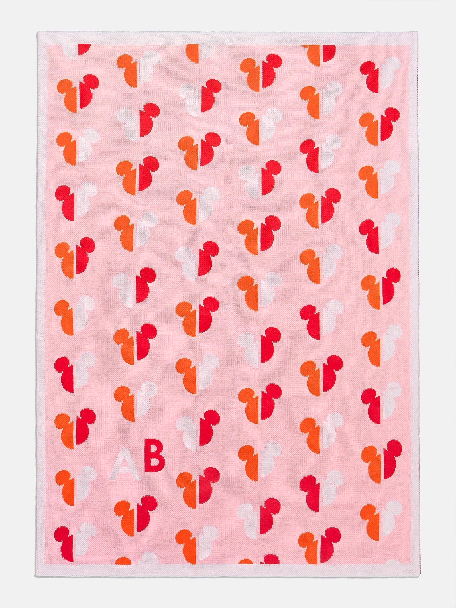 Mickey Mouse Custom Initial Blanket - Pink/Orange | BaubleBar (US)