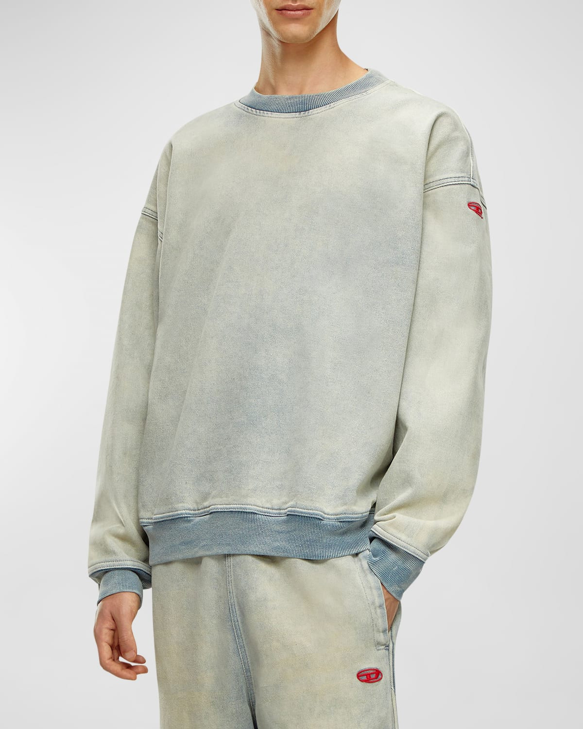 Men's Track Denim Sweatshirt | Neiman Marcus