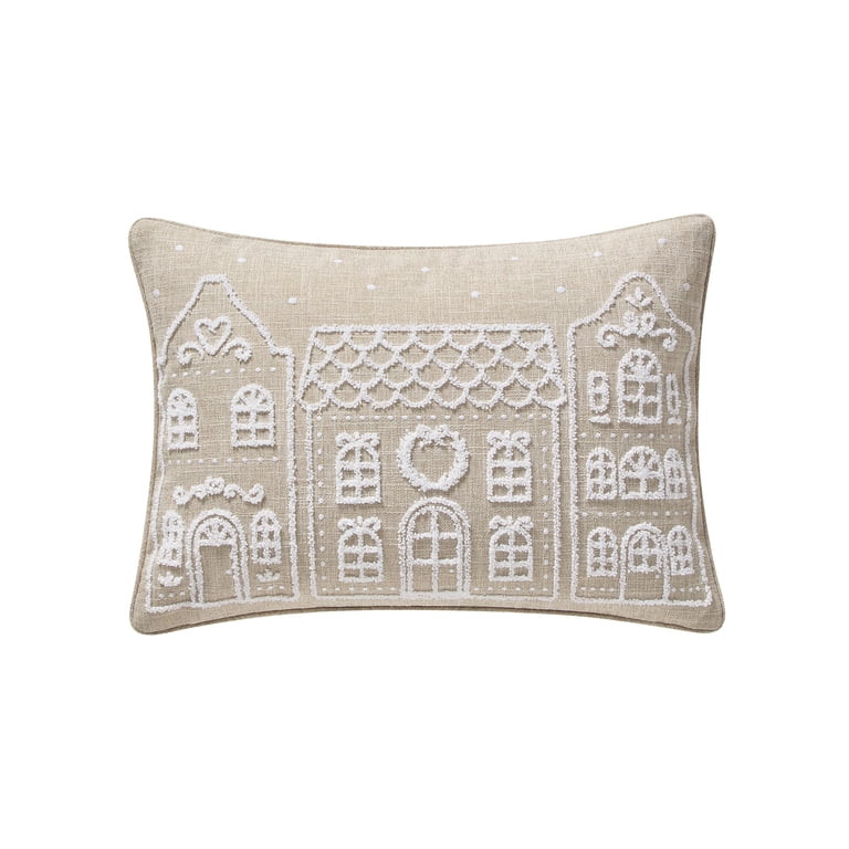 My Texas House 14" x 20" Taupe Gingerbread House Decorative Pillow Cover | Walmart (US)
