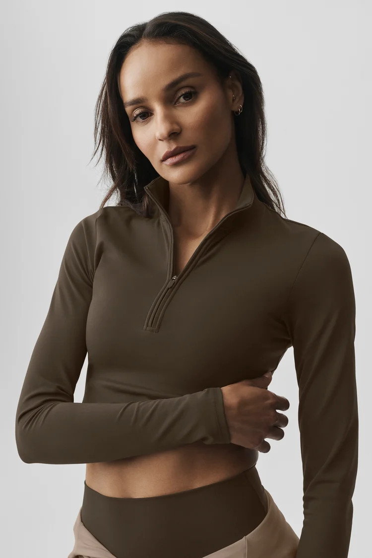 ALO Softsculpt Precision 1/4 Zip Long Sleeve | Alo Yoga