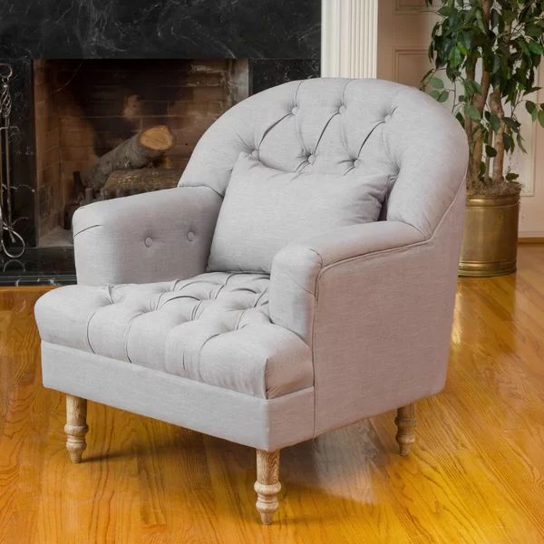 Elisabetta 32.28'' Wide Tufted Linen Armchair | Wayfair North America