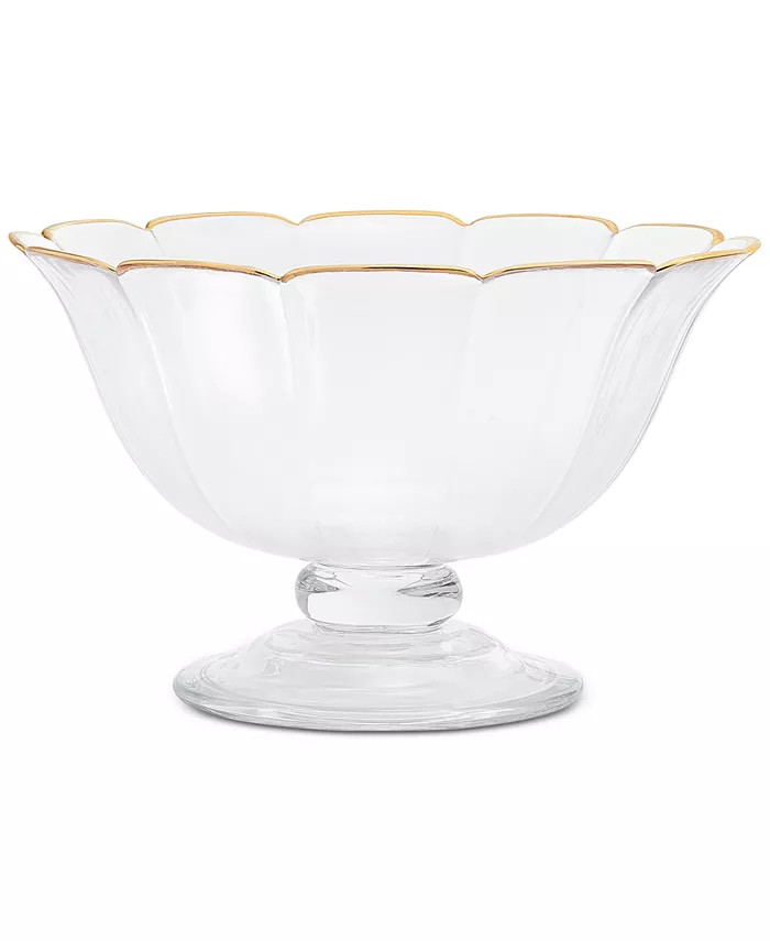Footed Serve Bowl with Gold Edge, Created for Macy's | Macys (US)
