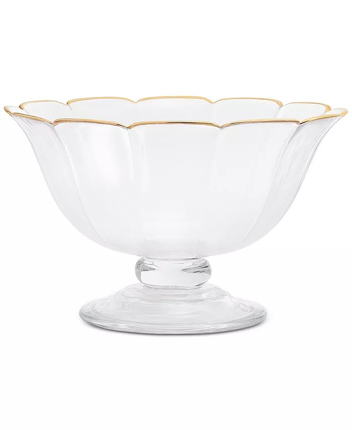 Footed Serve Bowl with Gold Edge, Created for Macy's | Macys (US)