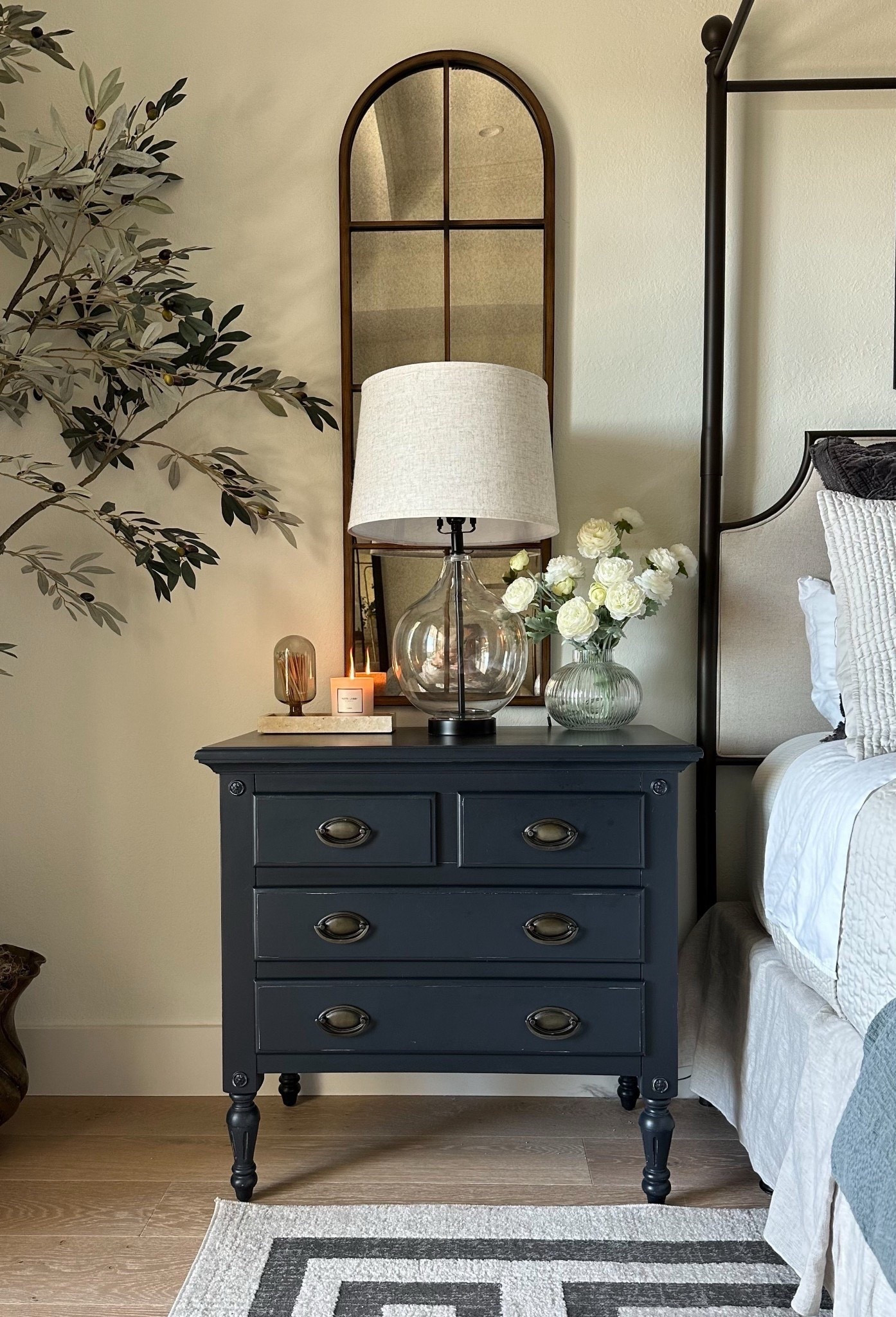 Best selling bedroom mirror on sale! The most beautiful quality antiqued glass. Great comparing with a nightstand like this for a designer look!

#LTKvlog #LTKHome #LTKSeasonal