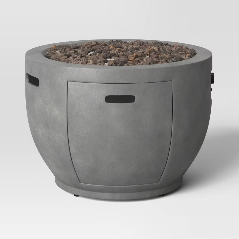34" Round Liquid Propane Fire Pit - Gray - Threshold™ | Target