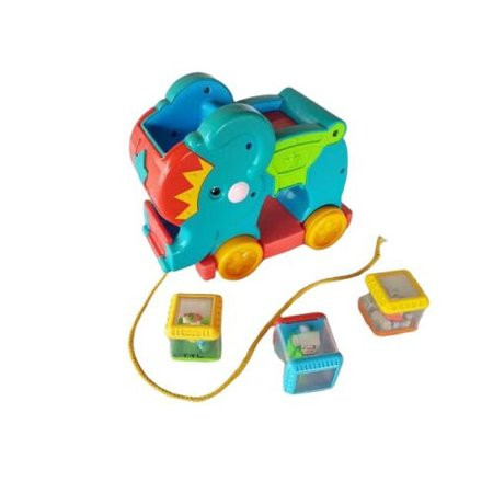 Fisher-Price Poppity Elephant Musical Peek-A-Blocks Pull Toy 2004 Vintage Used | Walmart (US)