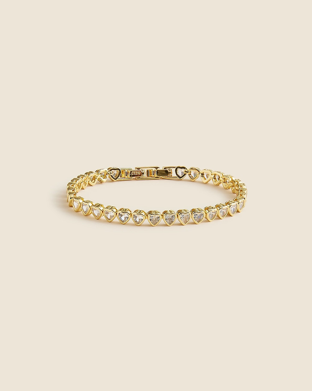 Heart cubic zirconia bezel-set tennis bracelet | J. Crew US